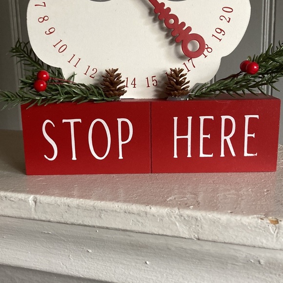 NWT- Wooden Santa Please Stop Here 🎅🏻 Days To Christmas Countdown Decoration - Picture 11 of 16
